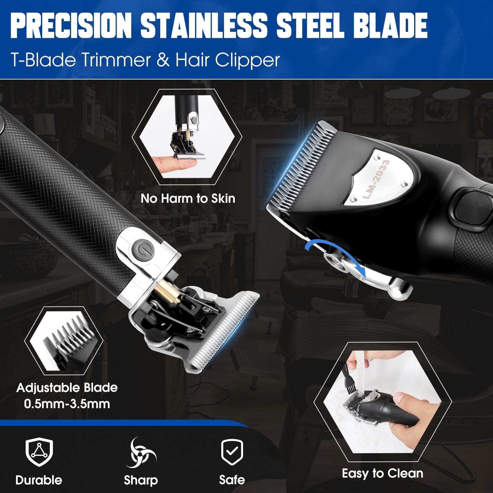 Professional Cordless Hair & Beard Clippers