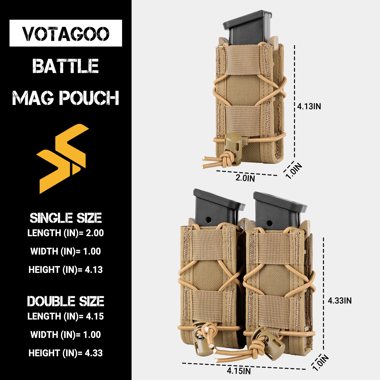 Verstellbare 9-mm-MOLLE-Magazintasche