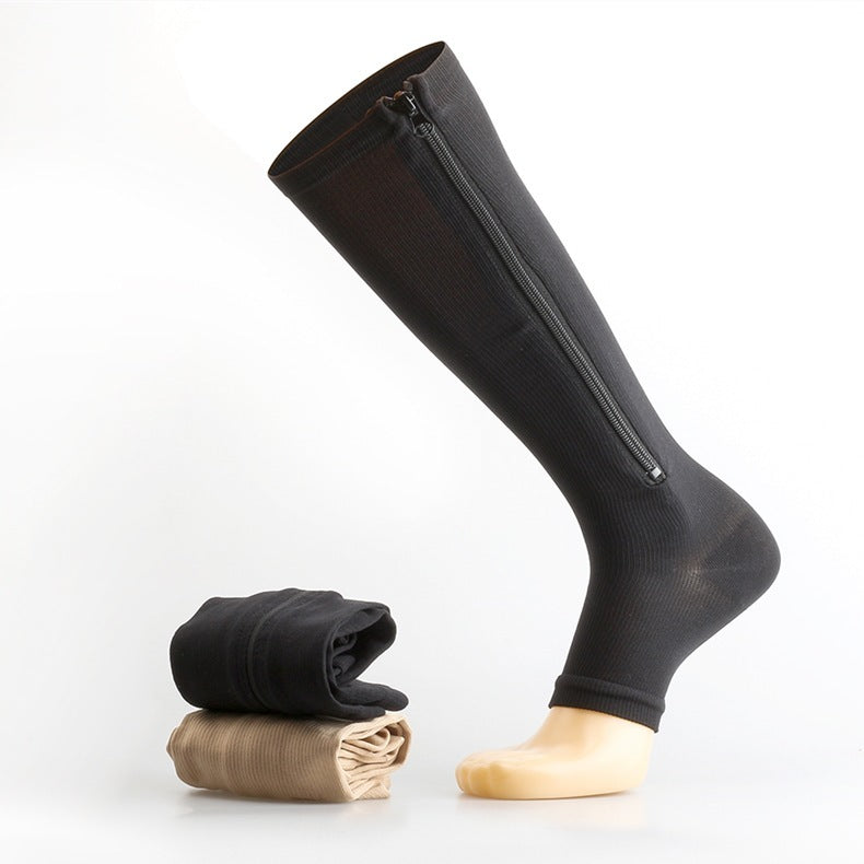 Chaussettes de yoga à fermeture éclair et compression