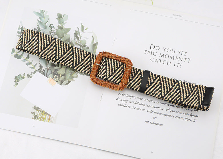 Cotton Linen Wide Girdle Waist Belt