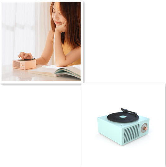 Mini haut-parleur phonographe Bluetooth rétro