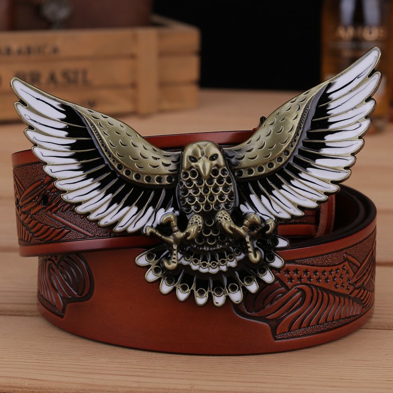 Men’s Eagle Buckle Leather Belt
