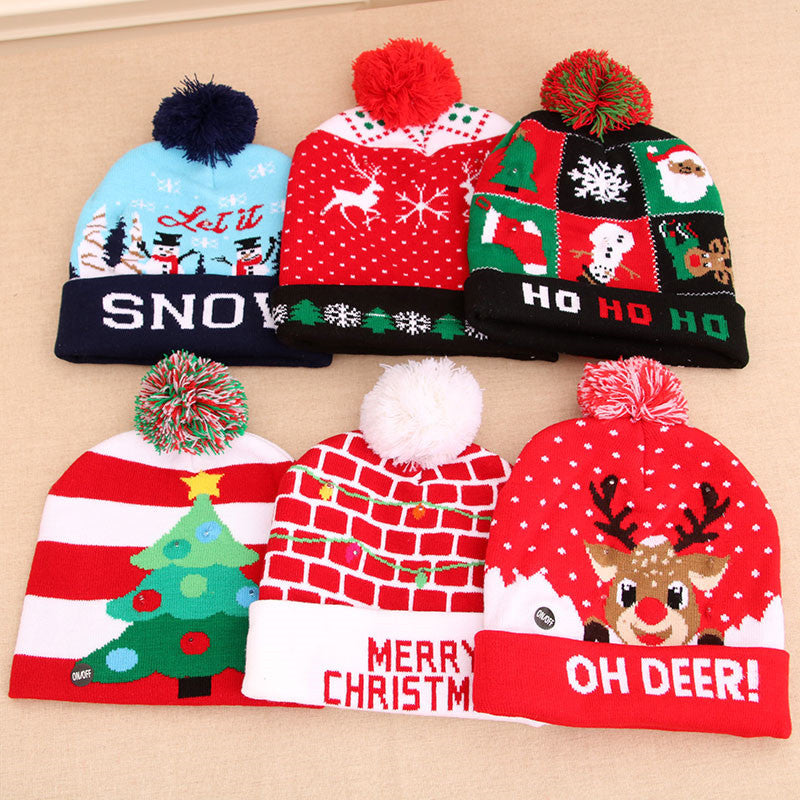 LED Light-Up Christmas Beanie