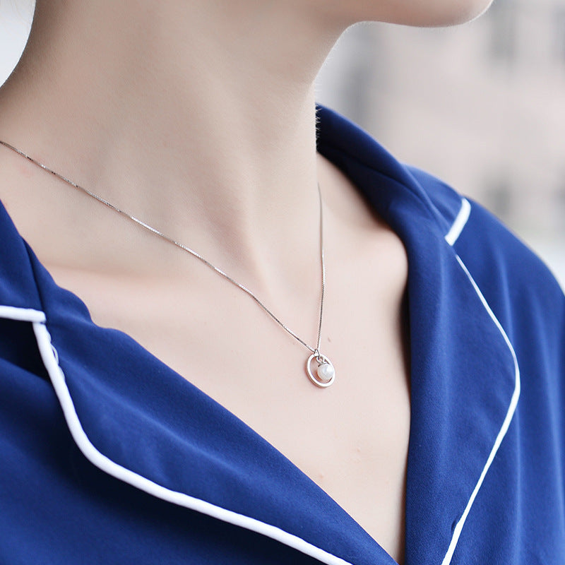 S925 Silver Pearl Clavicle Necklace