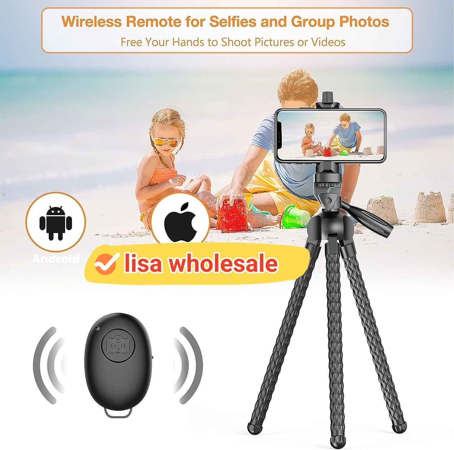 Flexibler Selfie-Stick mit Stativ für Telefone