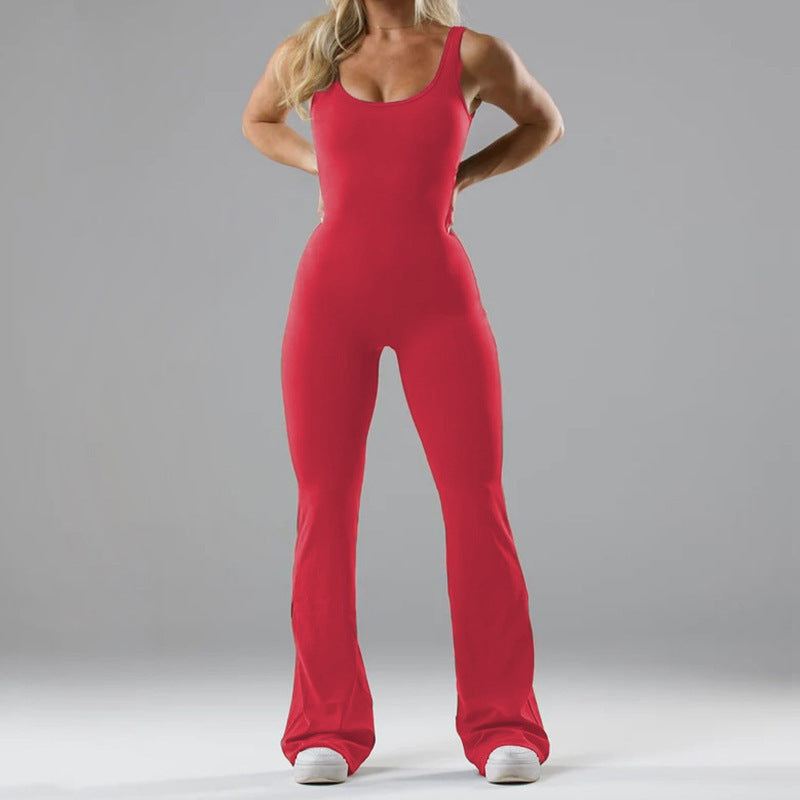 Nahtloser hohler Yoga-Bodysuit für Damen