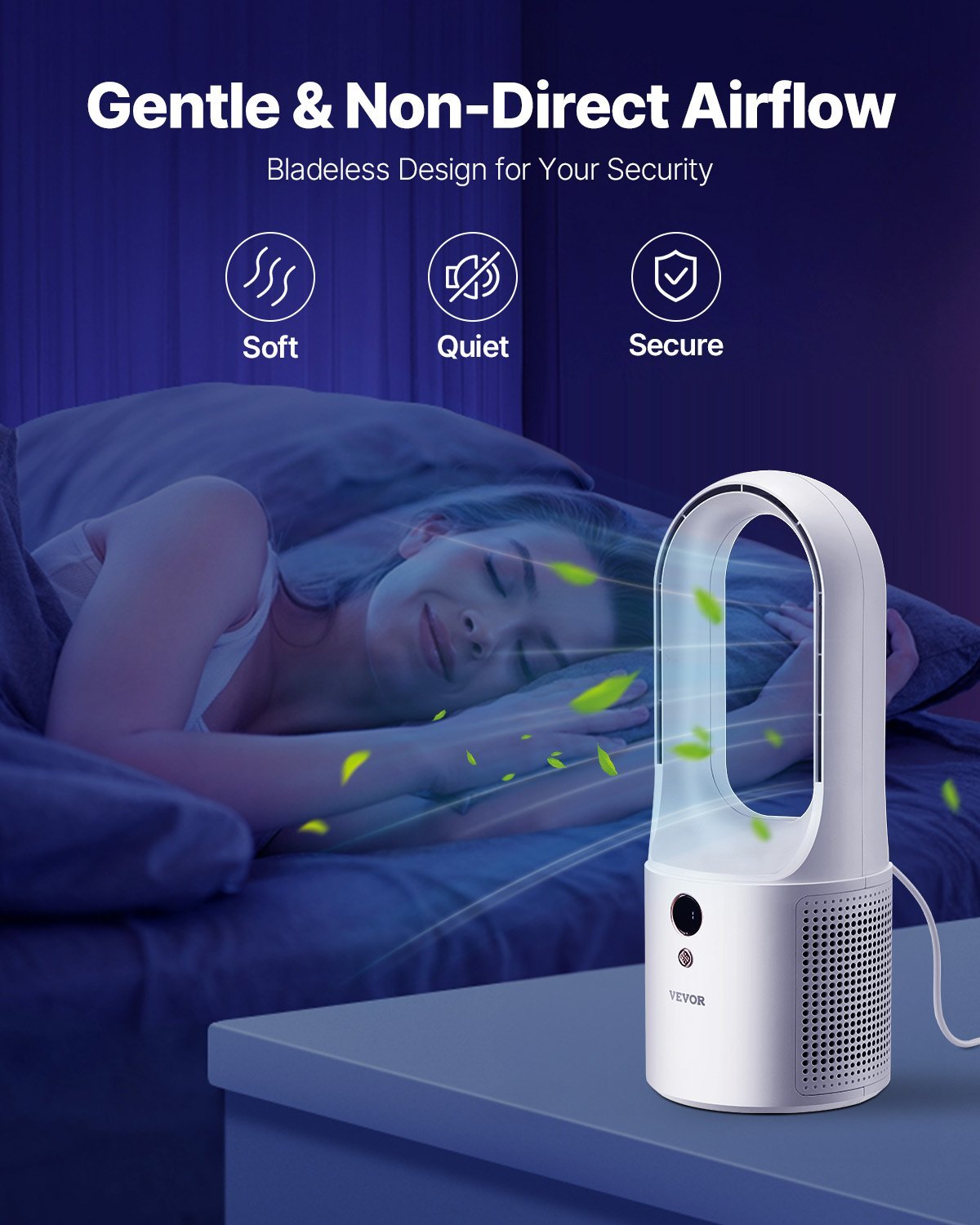 Portable 6-Speed Bladeless Desk Fan