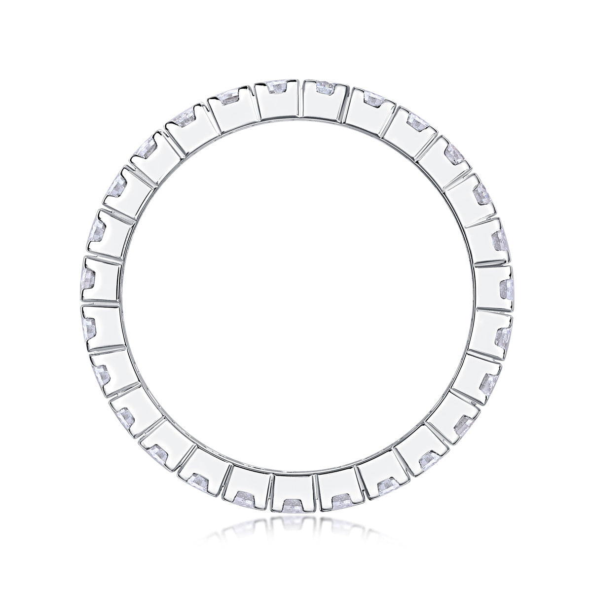 Mehrreihiges Moissanit-Silberring-Set