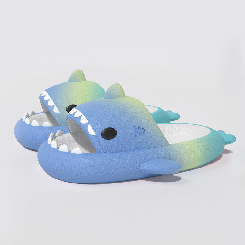 Gradient Rainbow Shark Indoor Slippers