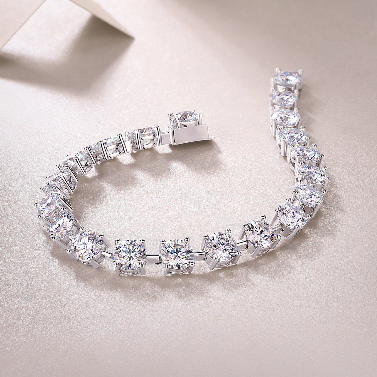 About Time Mossan Diamond Silver Bracelet