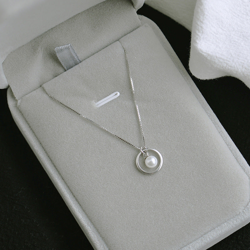 S925 Silver Pearl Clavicle Necklace