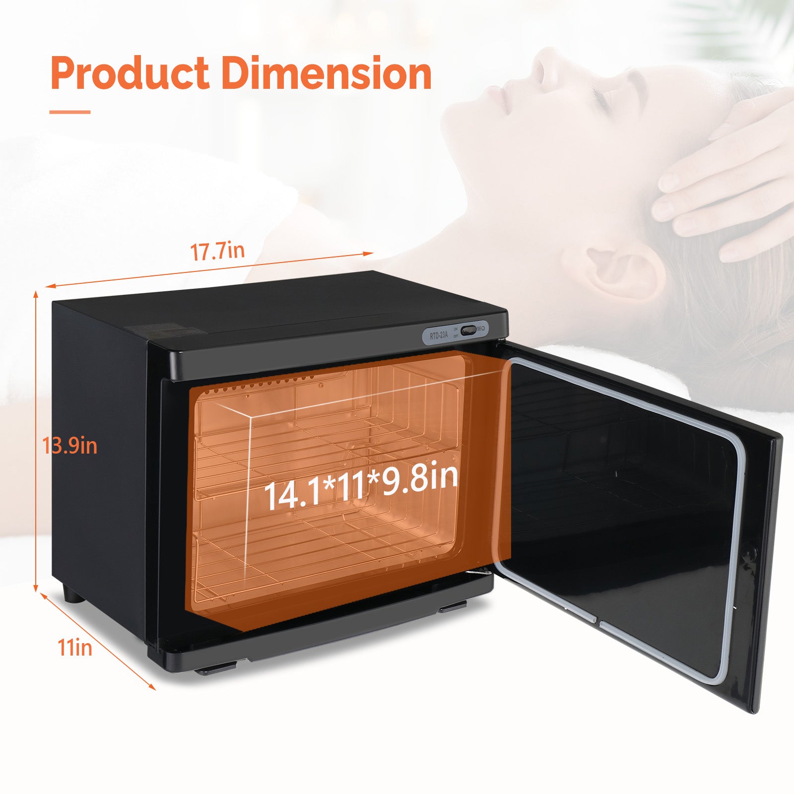 110 V 23 l Handtuchsterilisator, schwarzes ABS