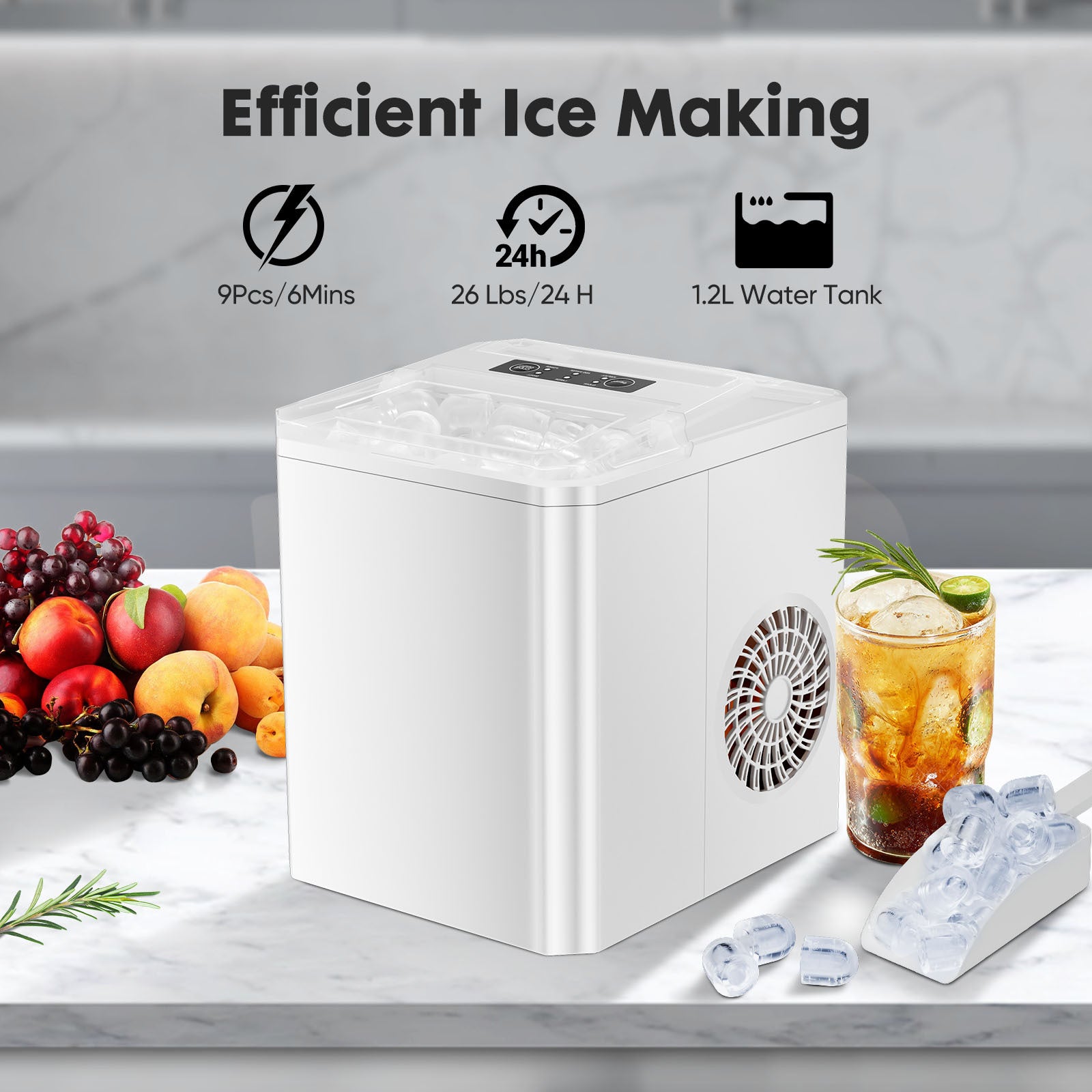 Ice Maker Self-Cleaning Portable