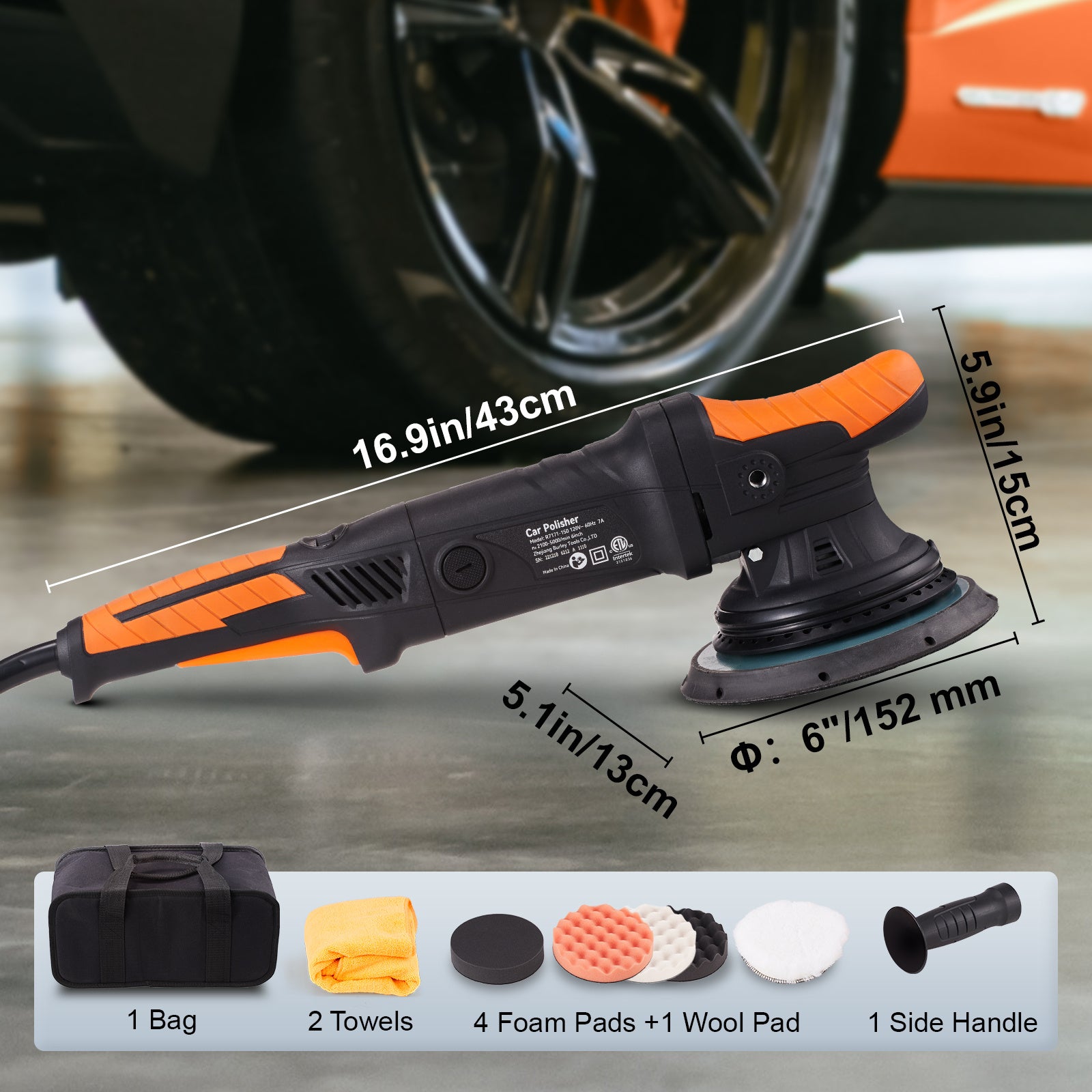 VEVOR 6-Inch Dual Action Car Polisher