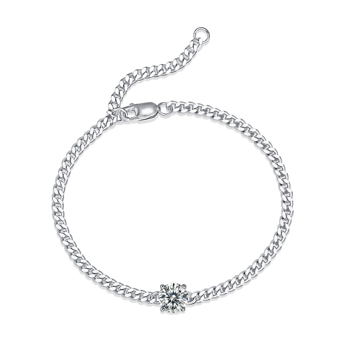 Cuban Diamond Silver Bracelet Set
