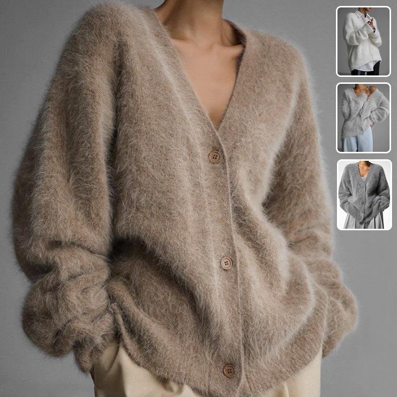 Strickjacke mit V-Ausschnitt und Knöpfen