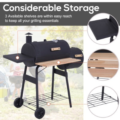 Outsunny 48" Charcoal Grill & Smoker Combo