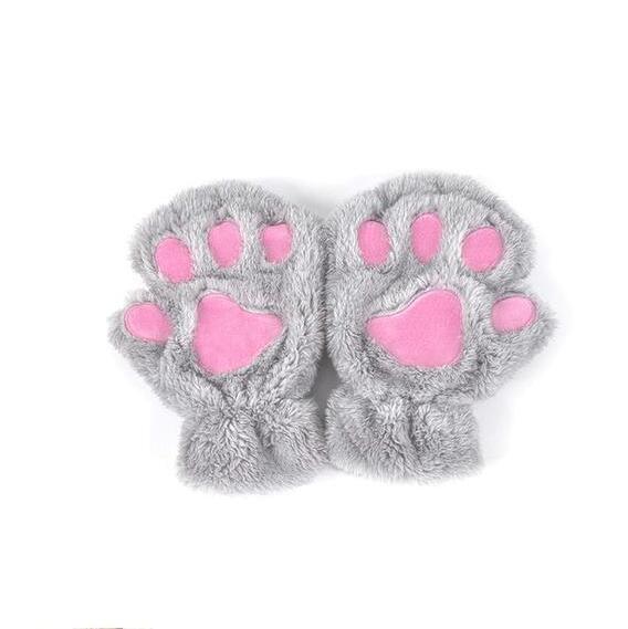 Cute Cat Paw Half Finger Gloves
