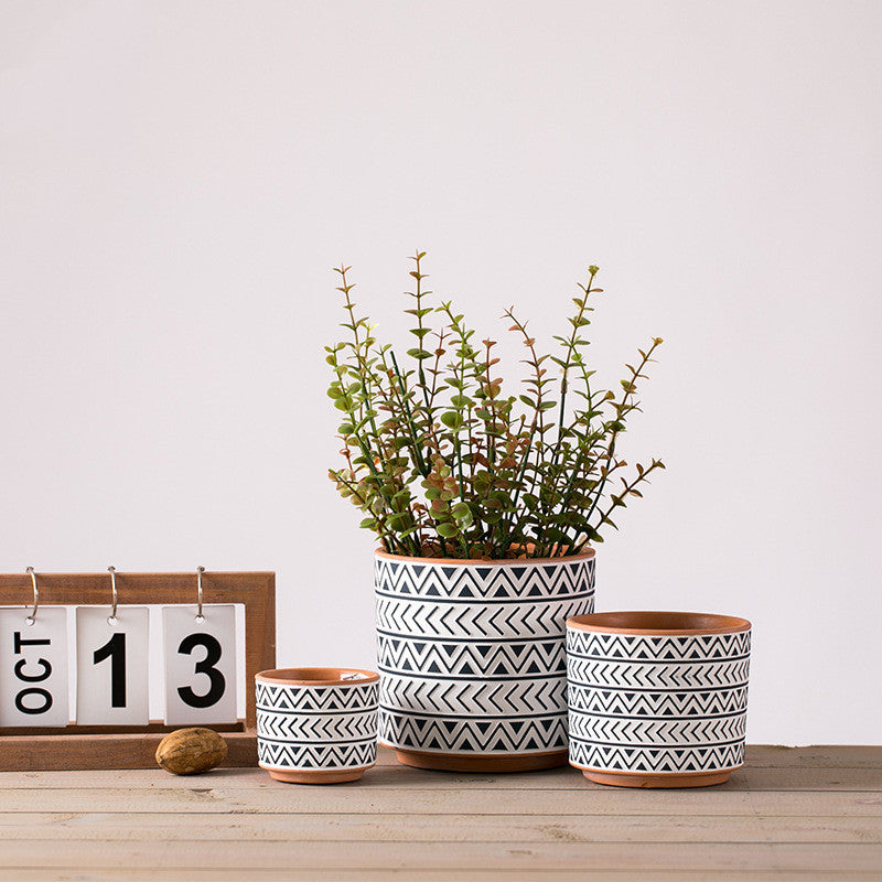 Ceramic Nordic Geometric Flower Pots
