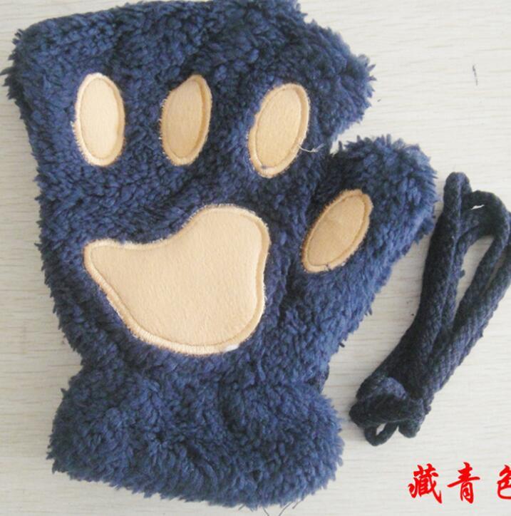 Cute Cat Paw Half Finger Gloves