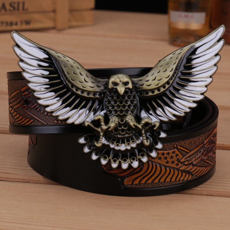 Men’s Eagle Buckle Leather Belt