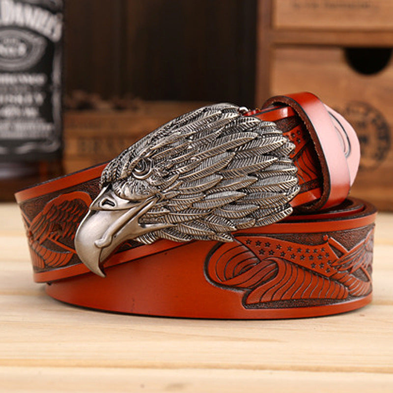 Men’s Eagle Buckle Leather Belt