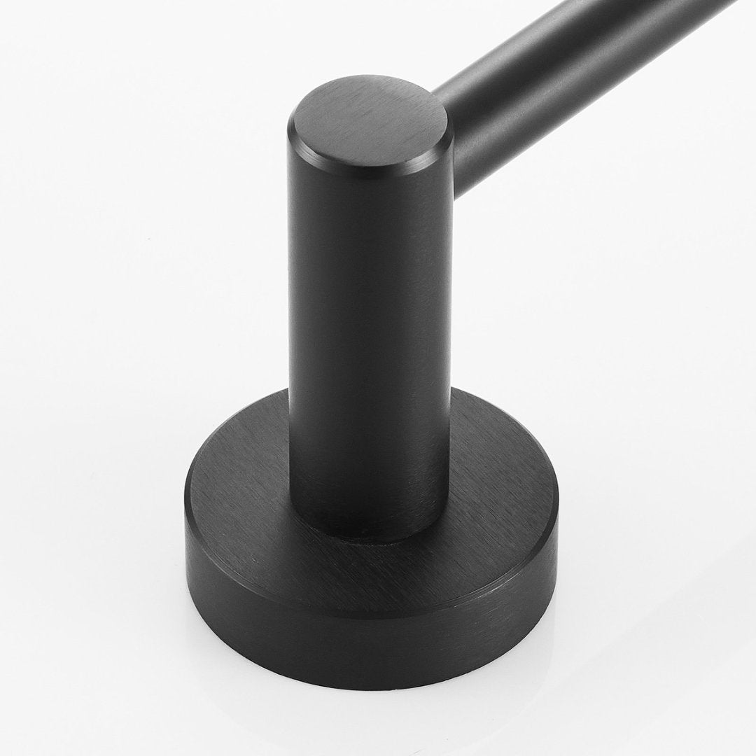 Adjustable Matte Black Towel Bar 16–27 in
