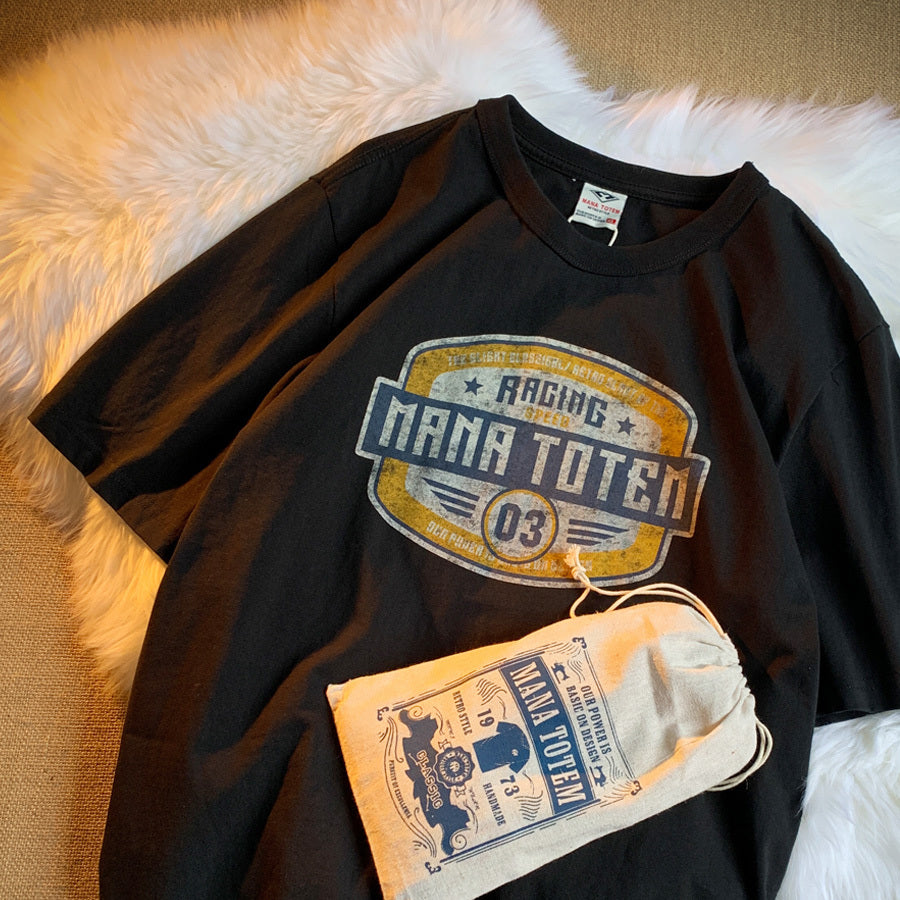 Loses T-Shirt mit Retro-Mädchen-Print für Herren
