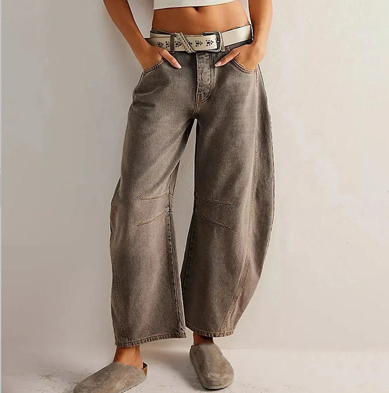 High Stretch Wide Leg Barrel Jeans