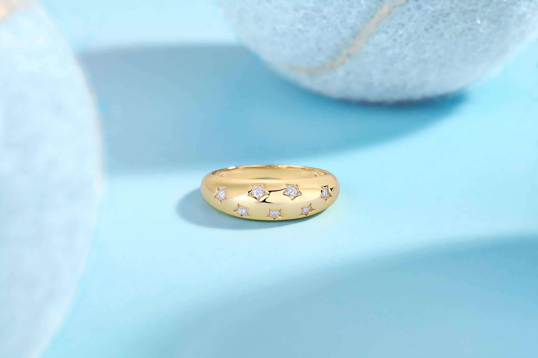 Trendy Moissanite Silver Rings Set