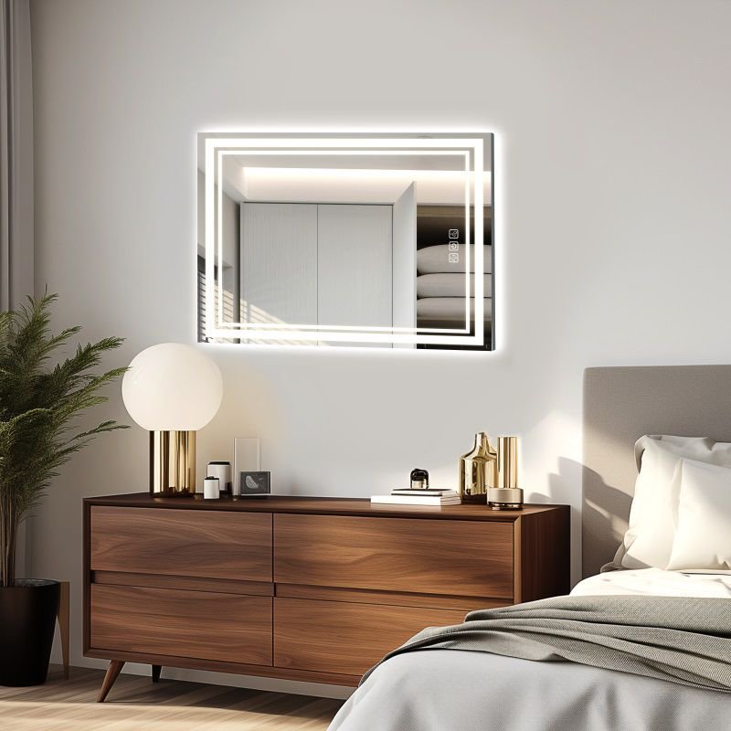 LED Bathroom Mirror with Defog & Dimming