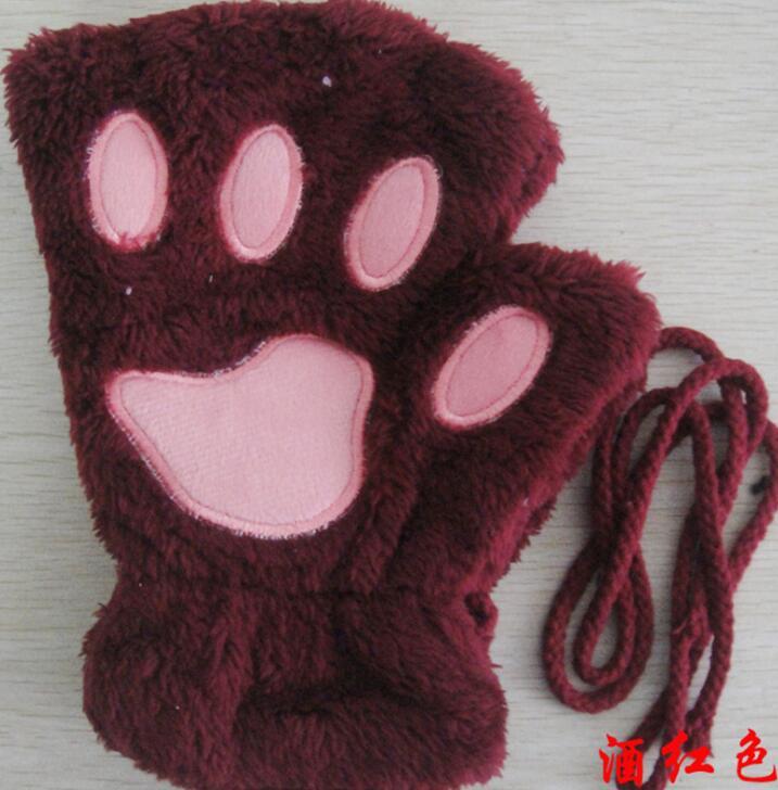 Cute Cat Paw Half Finger Gloves