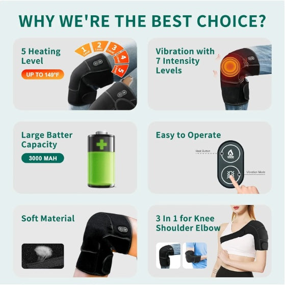 Beheiztes Kniemassagegerät, kabelloses Pad