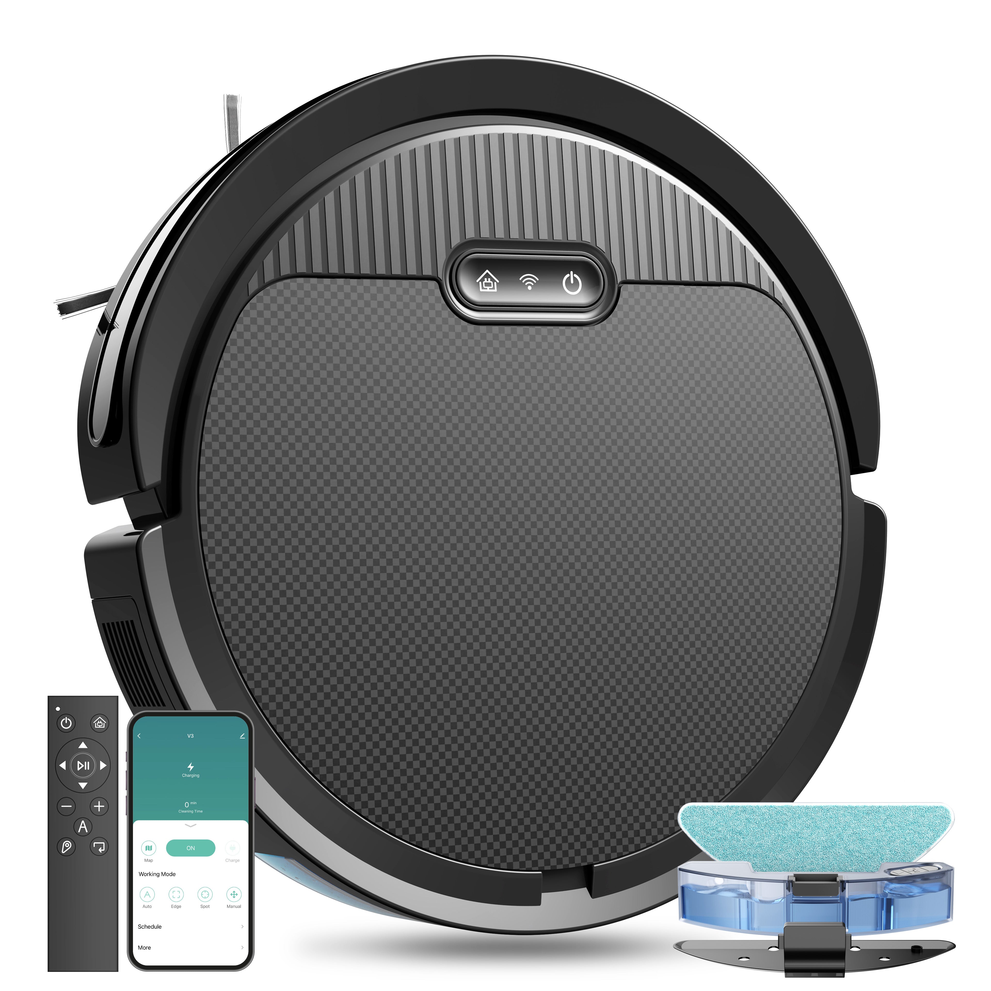 3-in-1-Staubsauger- und Wischroboter, 5000 Pa Saugleistung