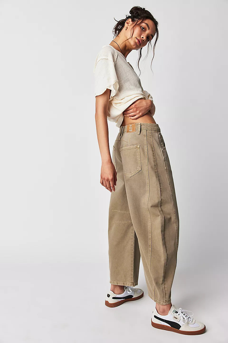 High Stretch Wide Leg Barrel Jeans