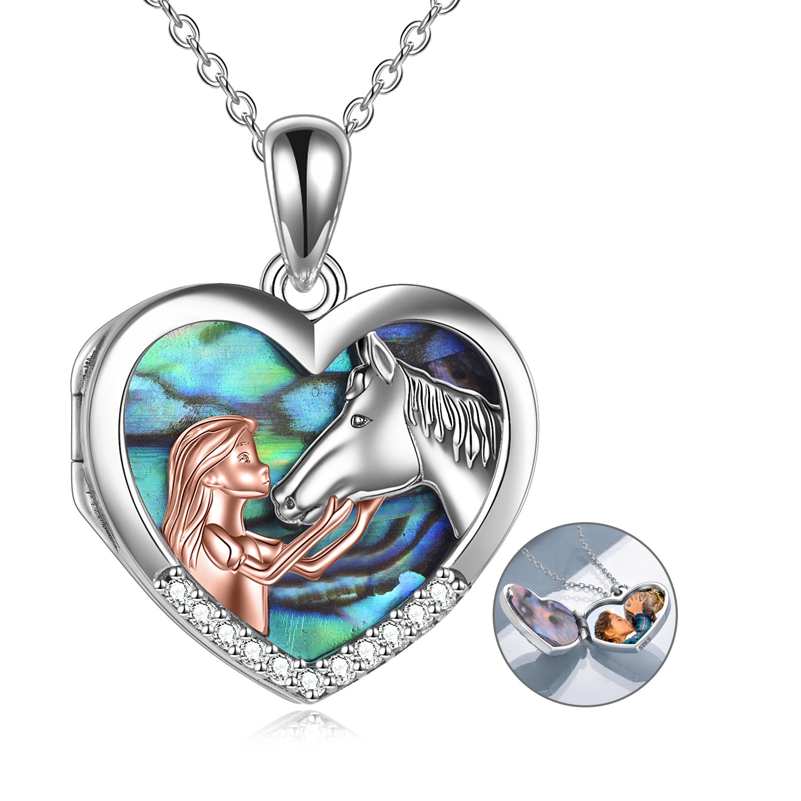 Horse Heart Girls Pendant Necklace