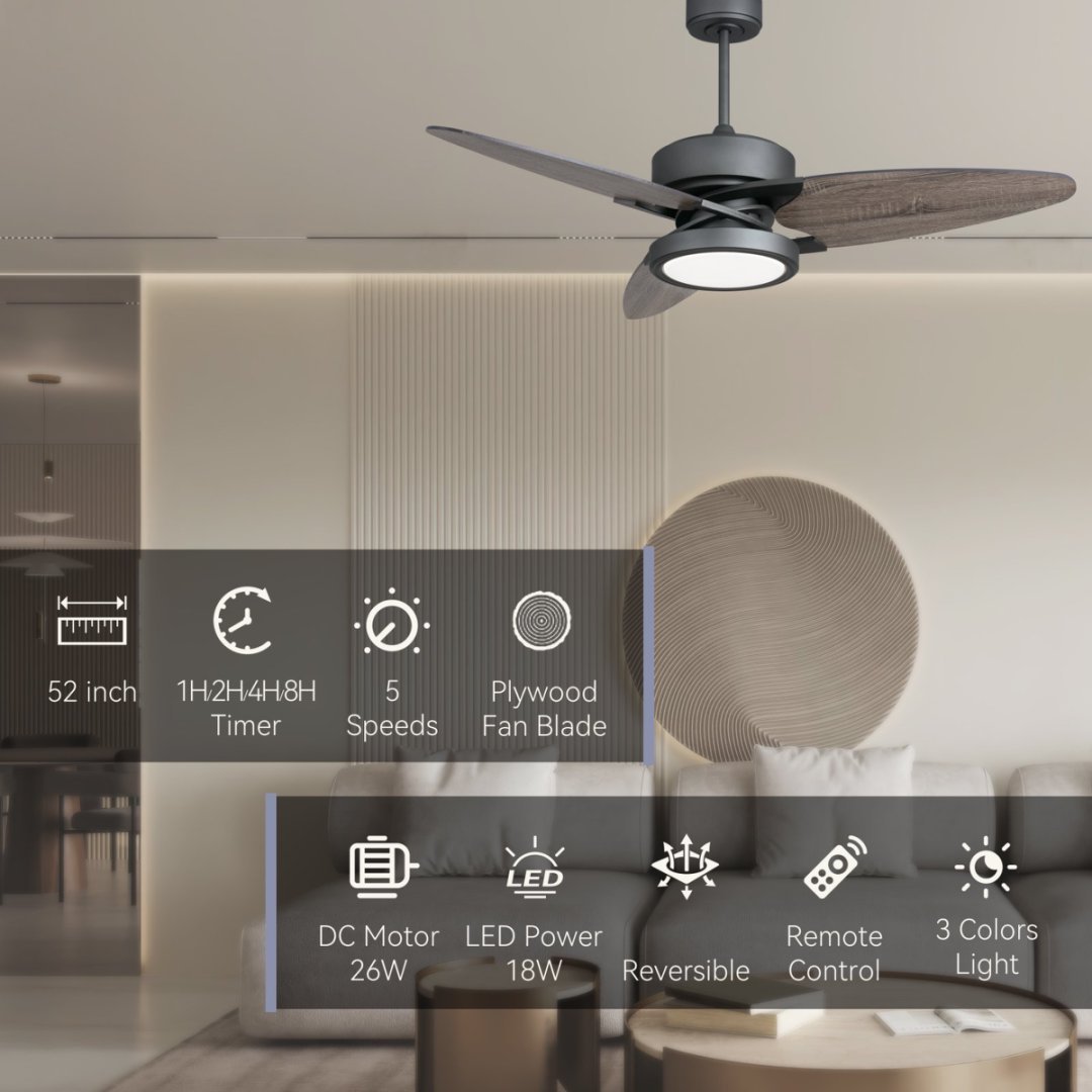 Light Pro 52" Smart Ceiling Fan LED