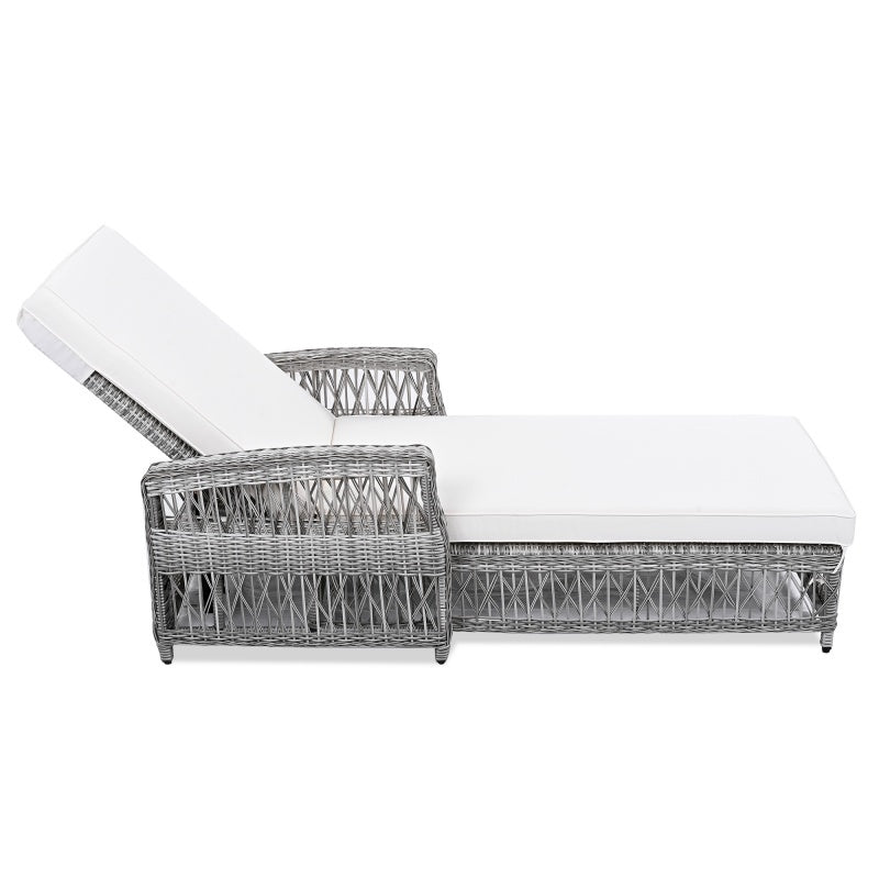 Outdoor Wicker Lounge Chair with Cushion