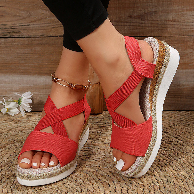 Women’s Cross-Strap Wedge Sandals