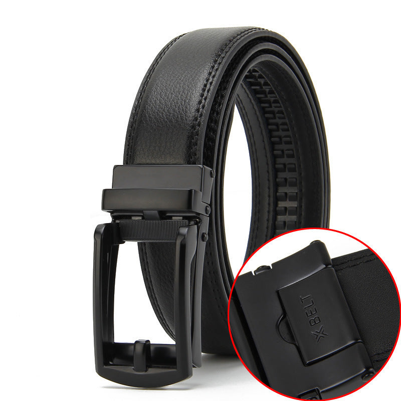 Ceinture habillée en cuir de vache à boucle automatique pour homme