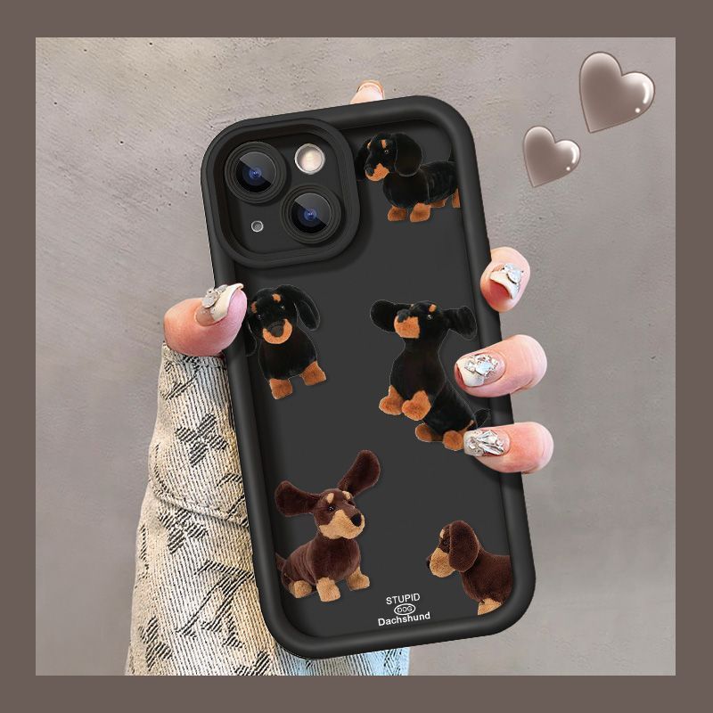 Coque de téléphone à motif teckel crème