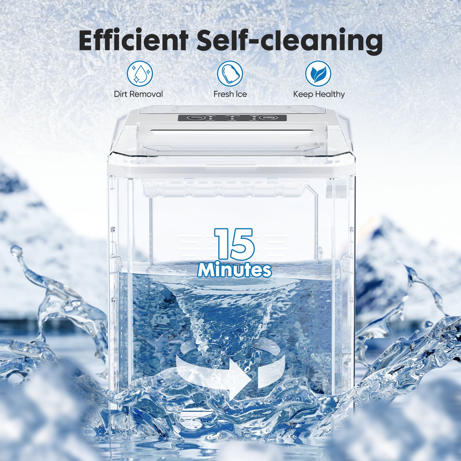 Ice Maker Self-Cleaning Portable
