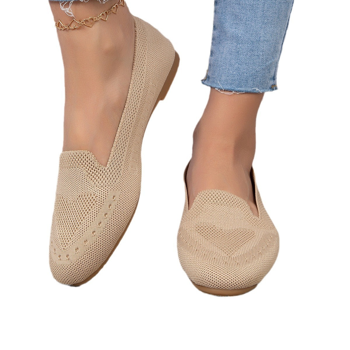 Fly Woven Mesh Slip-on Casual Flat Shoes