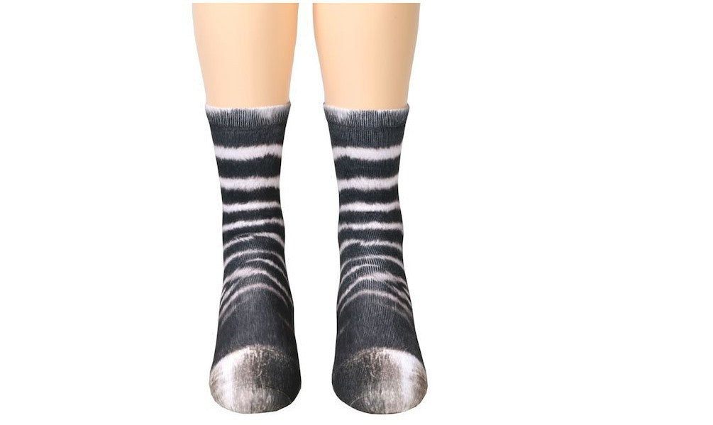 Lange Socken mit 3D-Katzenpfote – Unisex-Spaß