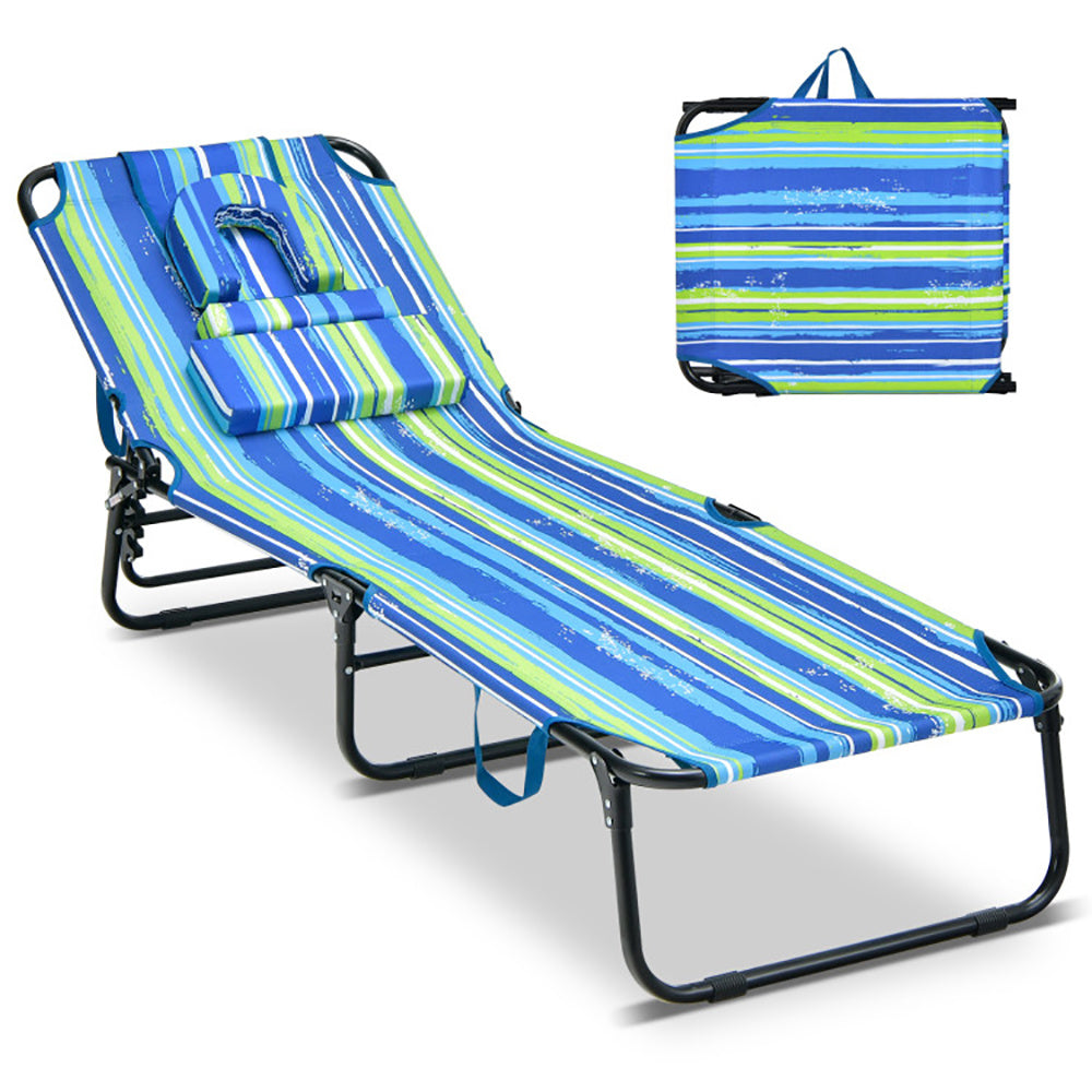 Beach Chaise Lounge Chair w/ Face Hole