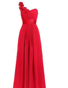 Multicolor Slanted Neck Maxi Dress