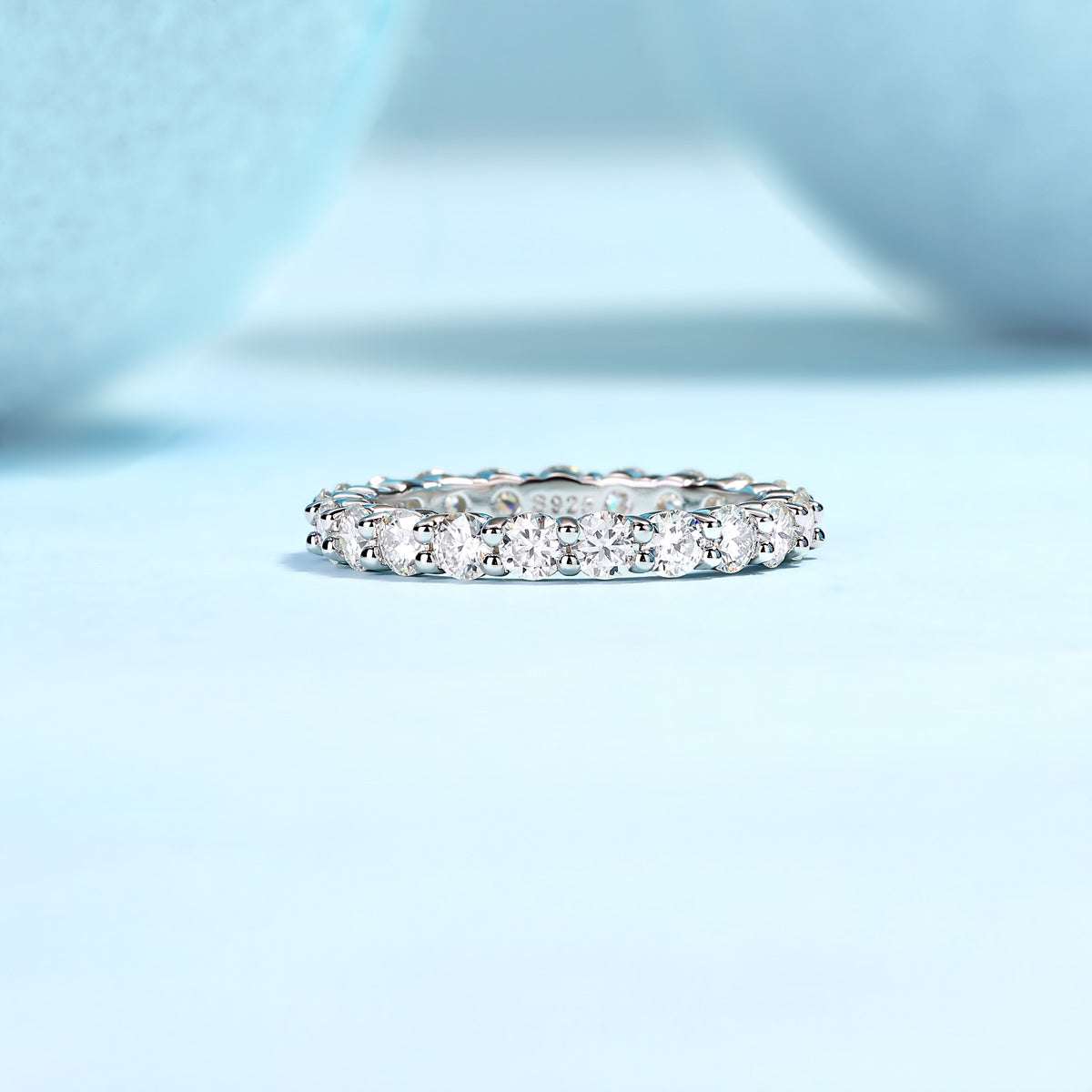 Luxury Row Moissanite Silver Ring