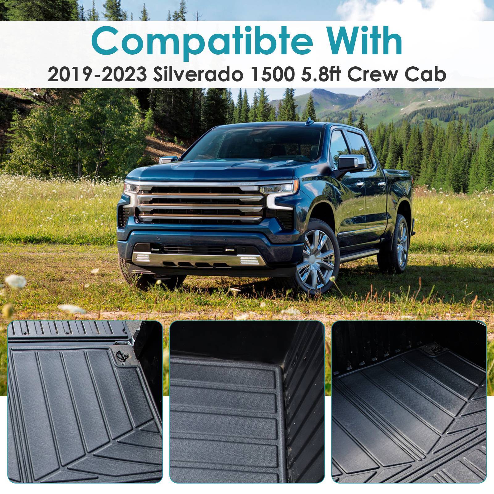 Truck Bed Mat for Chevy/GMC 5.8ft