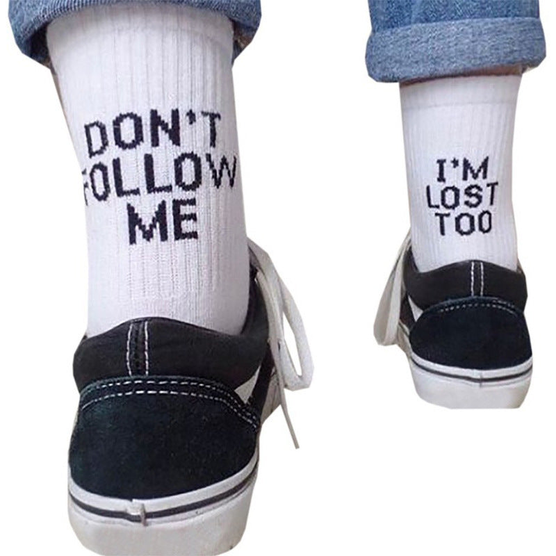 Alphabet Street Style Crew Socks
