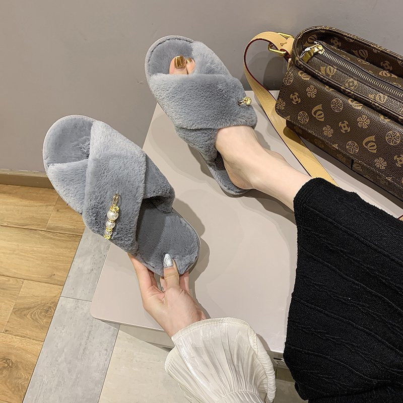 New Cross Cotton Slippers Home Casual Floor Slippers